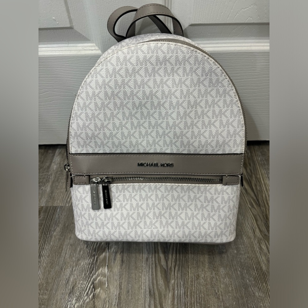Michael Kors NWT! White and Gray Logo Backpack